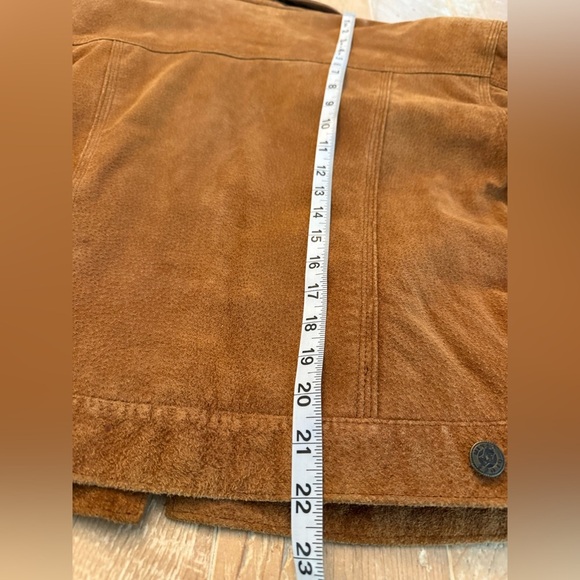 Vintage 1980’s Mixed Blues Leather & Suede Bomber jacket Tan Size 9 - Picture 9 of 9